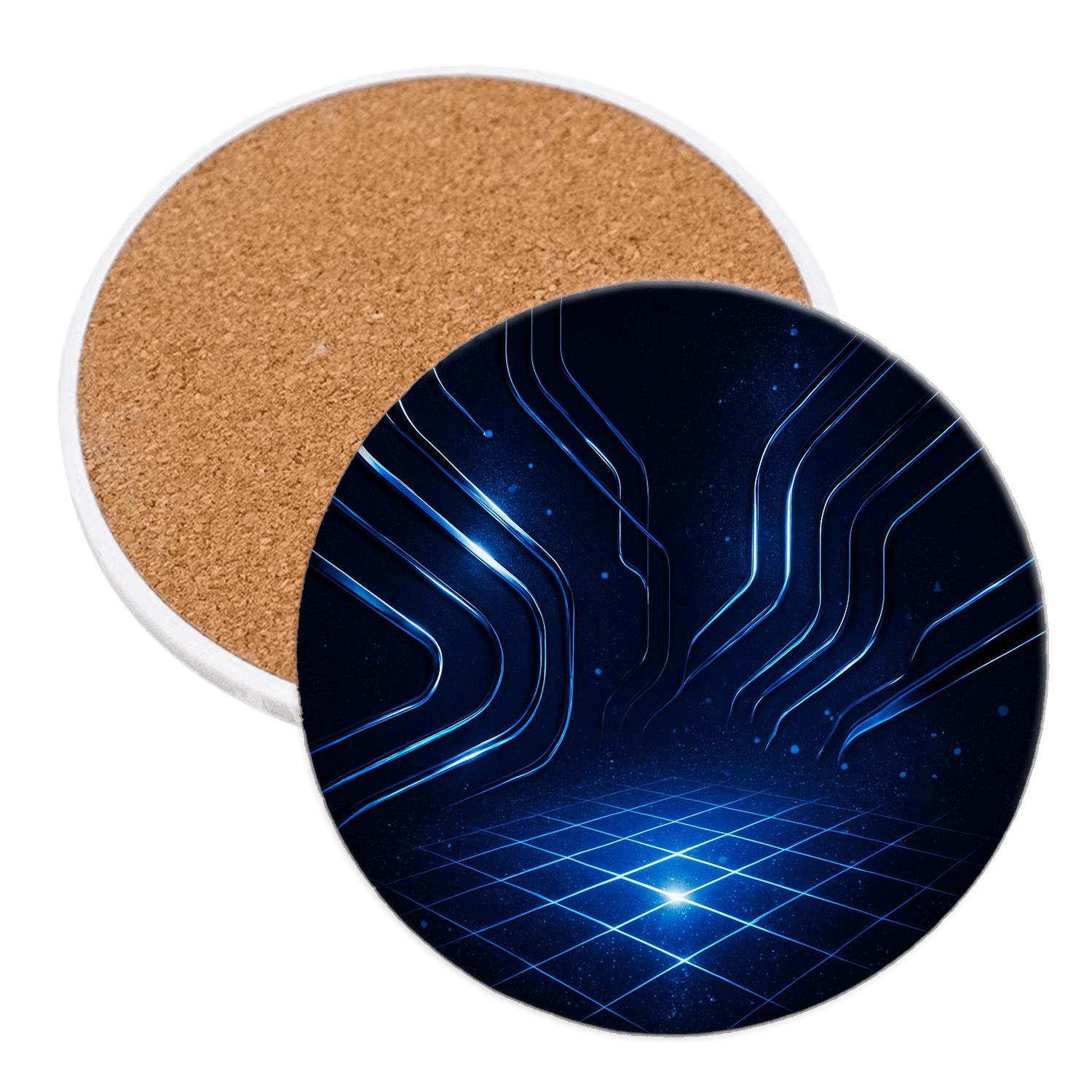 Sapphire Disco Glitter Circuit coasters for home decor