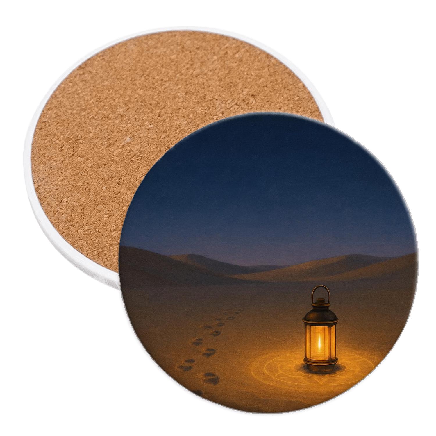 Sanctuary Lantern In The Quiet Desert custom engraved coasters