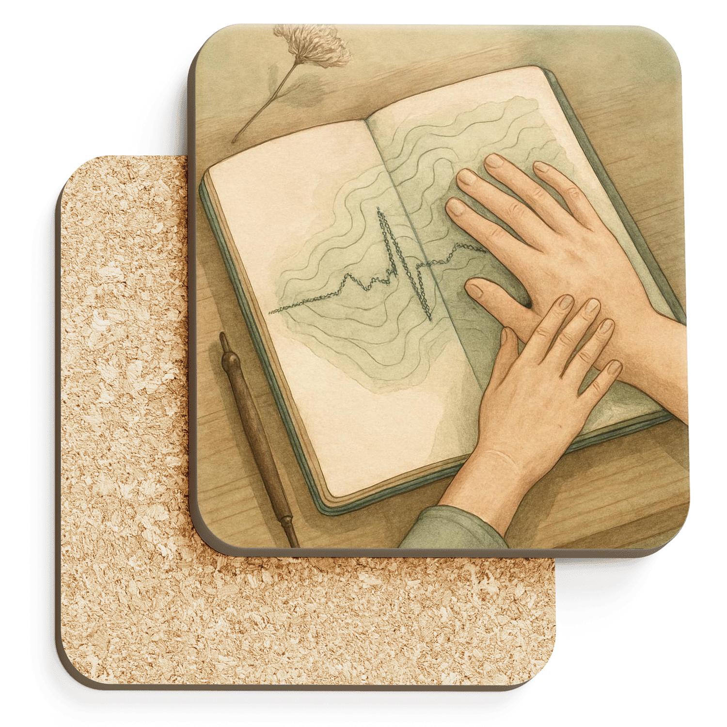 The Atlas Of Her Quiet Lessons decorative beverage coasters