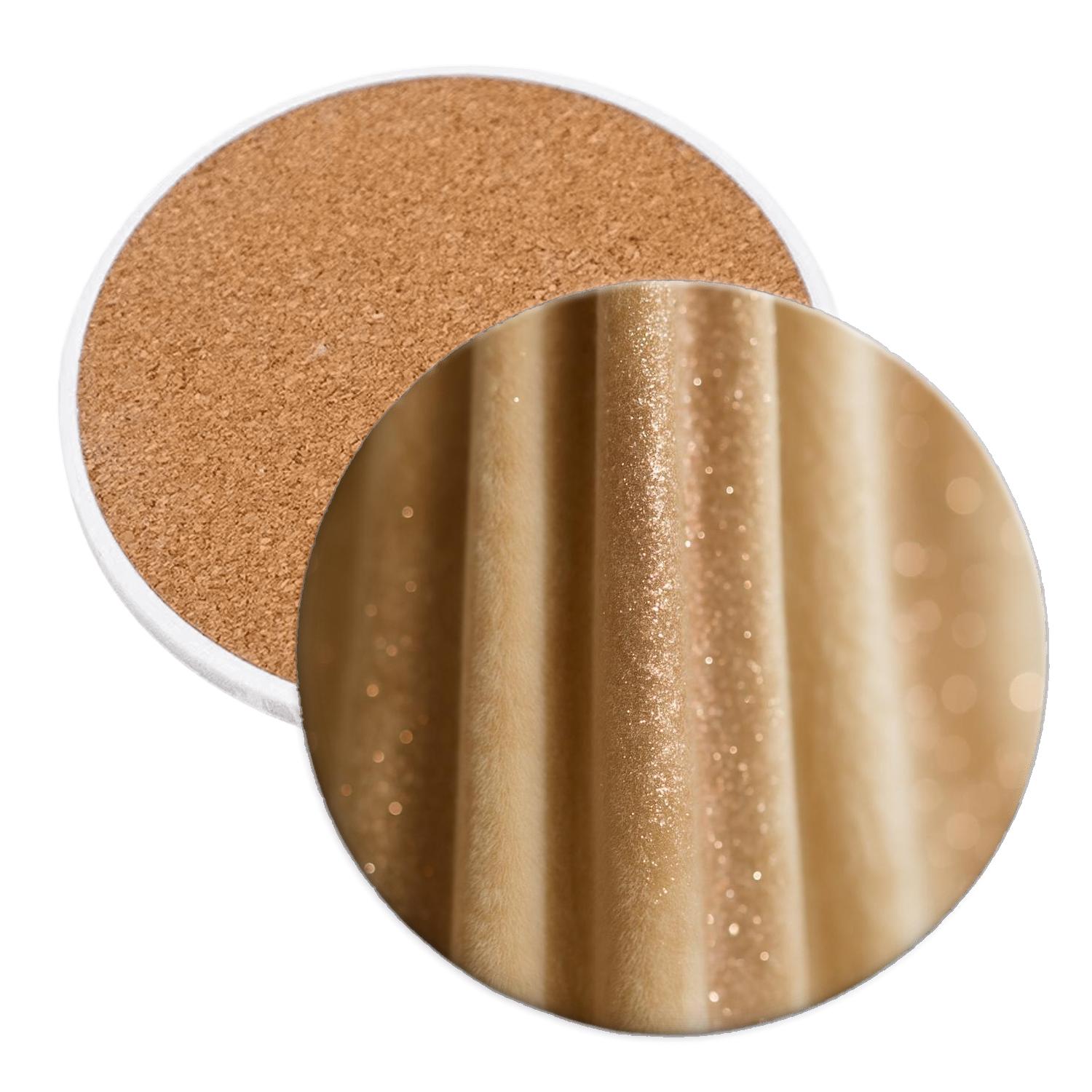 Champagne Velvet Glitter Cascade coasters for home decor