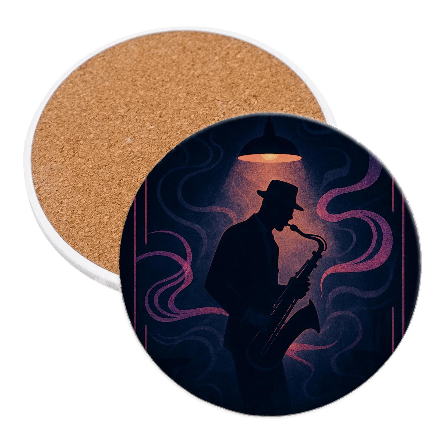 Midnight Jazz Neon Noir cork coaster sets