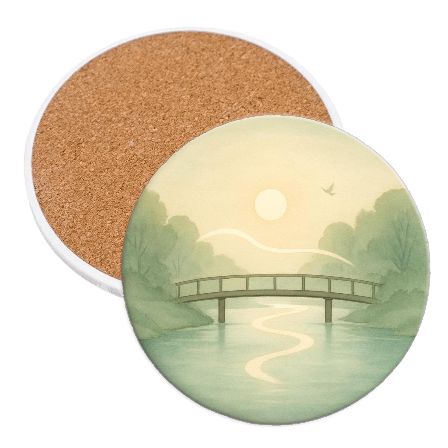 River Of Mercy Under Morning Light absorbent drink coasters