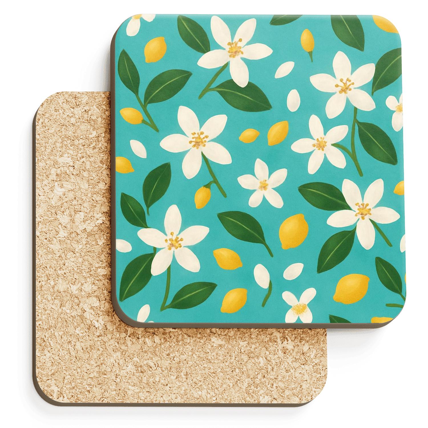 Citrus Blossom Riviera Scatter wooden table coasters