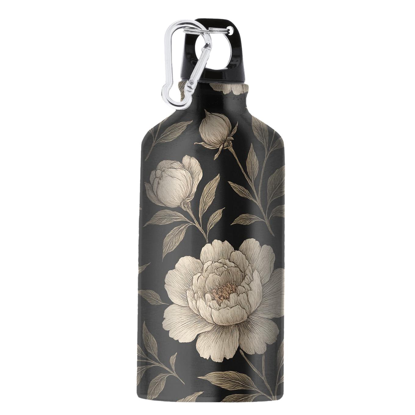 Midnight Peony Botanical Etching premium sports bottles