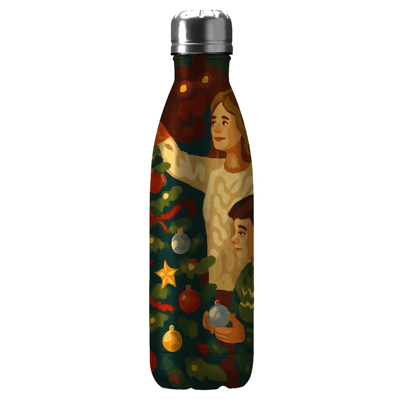 Starlit Tree Trimming Circle custom water bottles