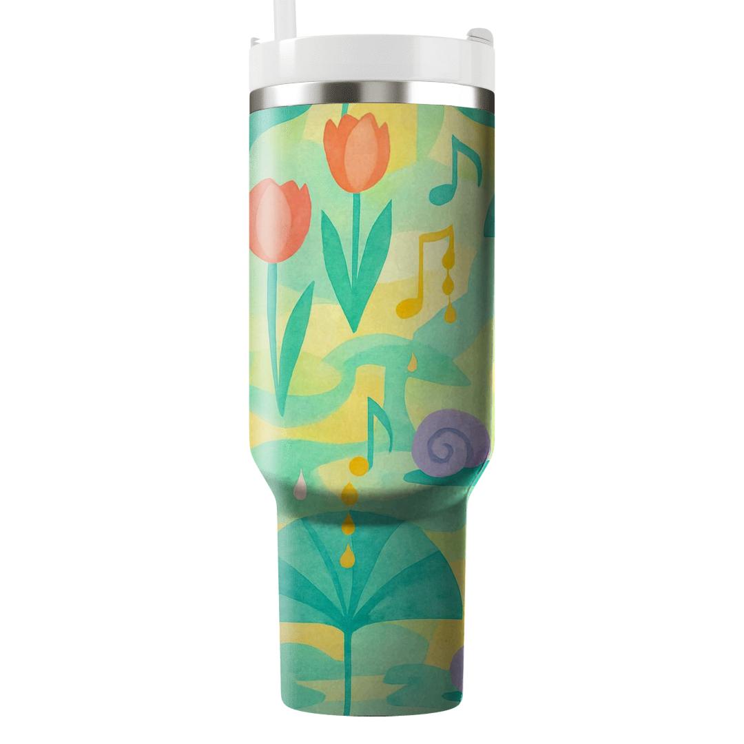 Spring Rain Garden Symphony tumblers with lids