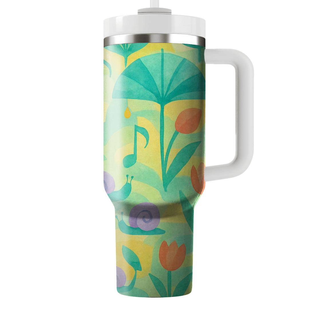 Spring Rain Garden Symphony tumblers with lids