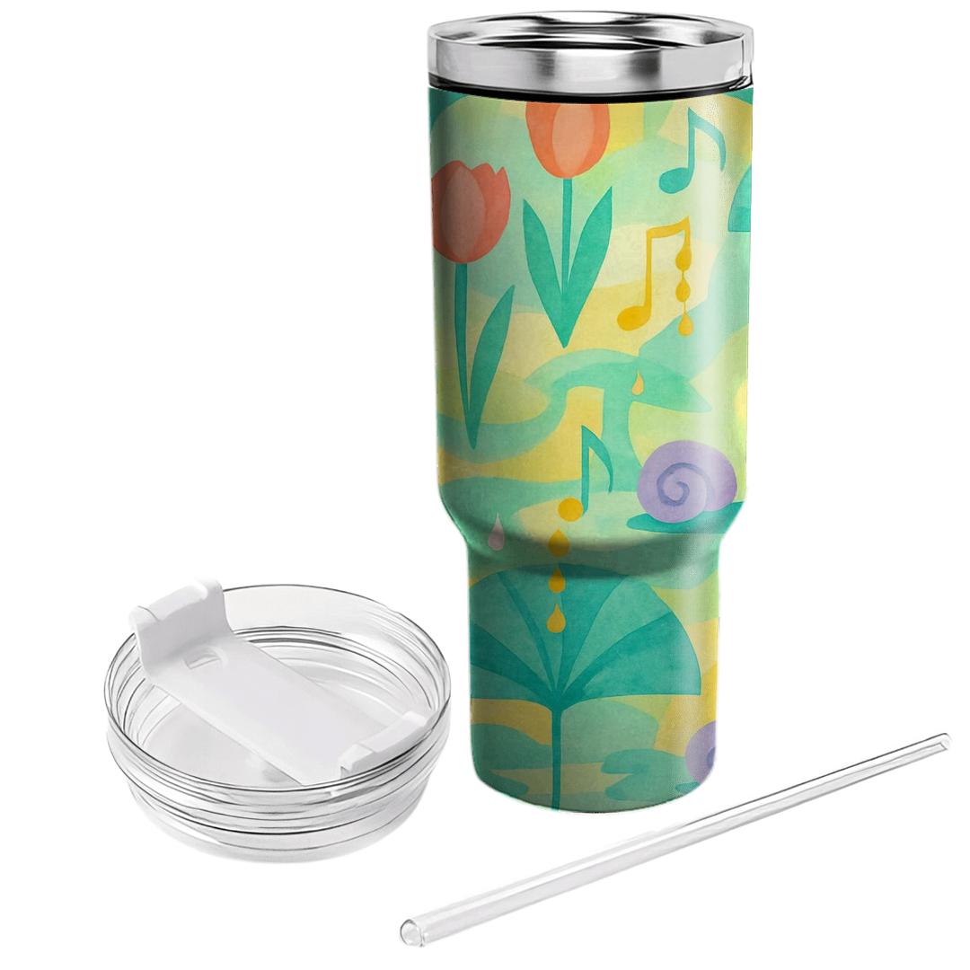 Spring Rain Garden Symphony tumblers with lids
