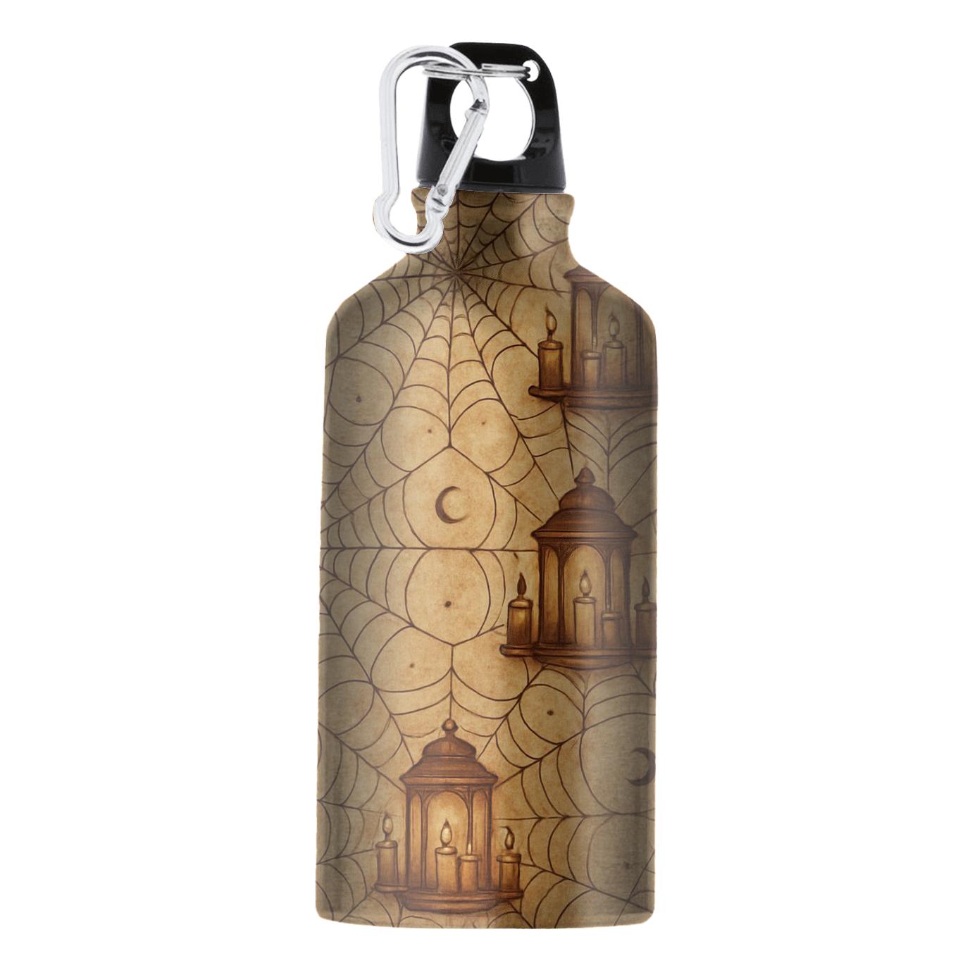 Sepia Haunted Parchment Lantern Cobweb Lattice custom sports bottles