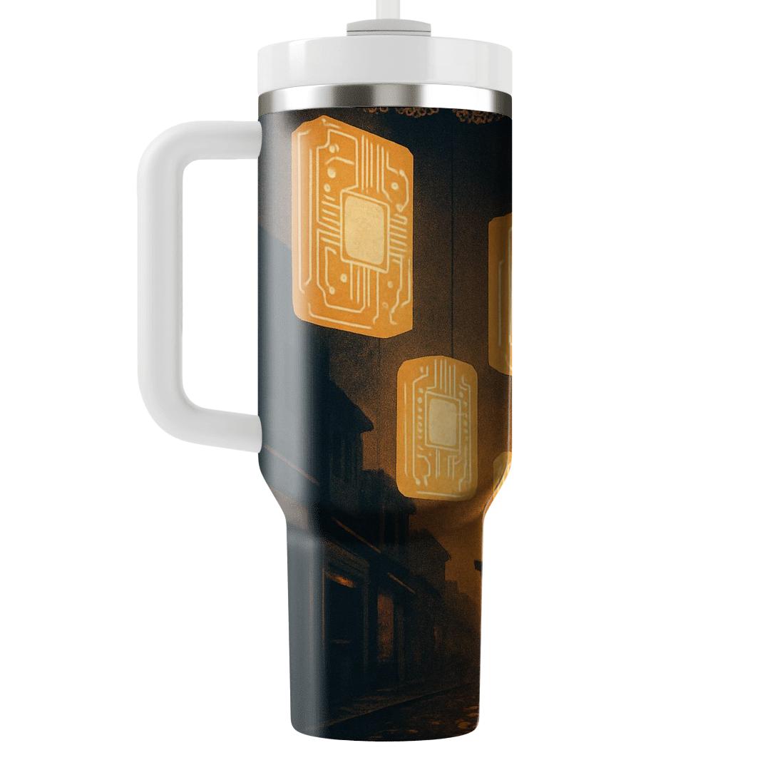 Ancestral Circuit Lantern Night tumblers with lids