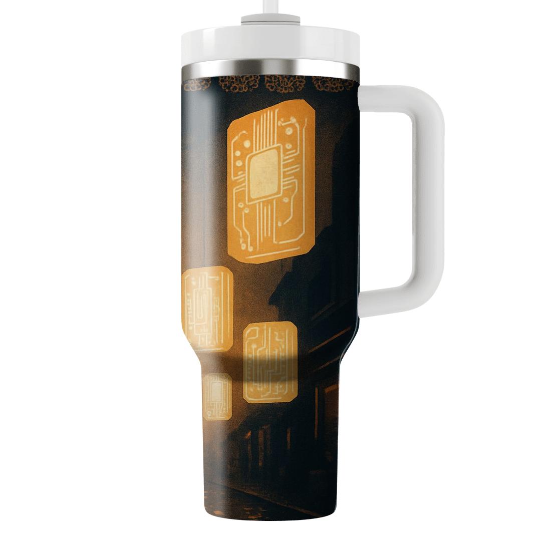 Ancestral Circuit Lantern Night tumblers with lids