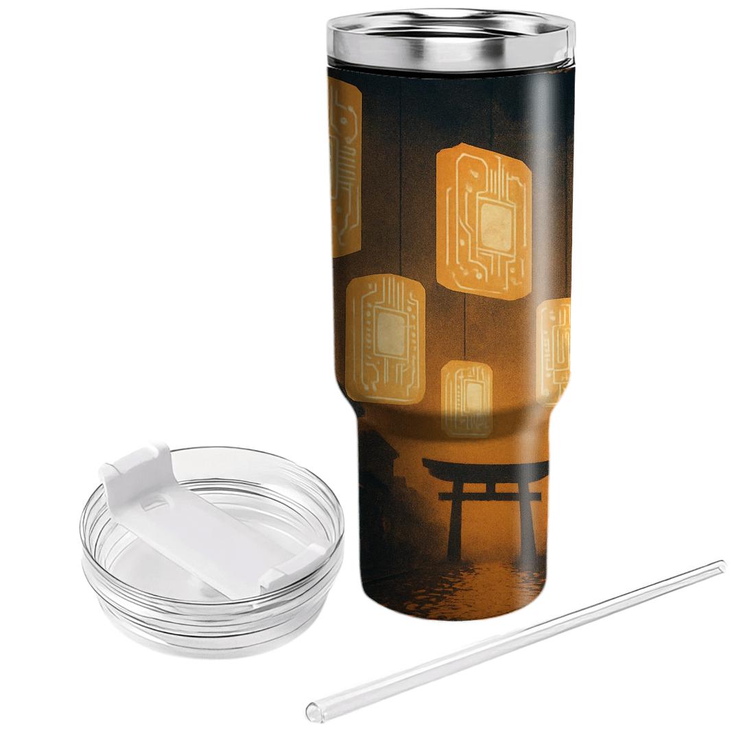 Ancestral Circuit Lantern Night tumblers with lids