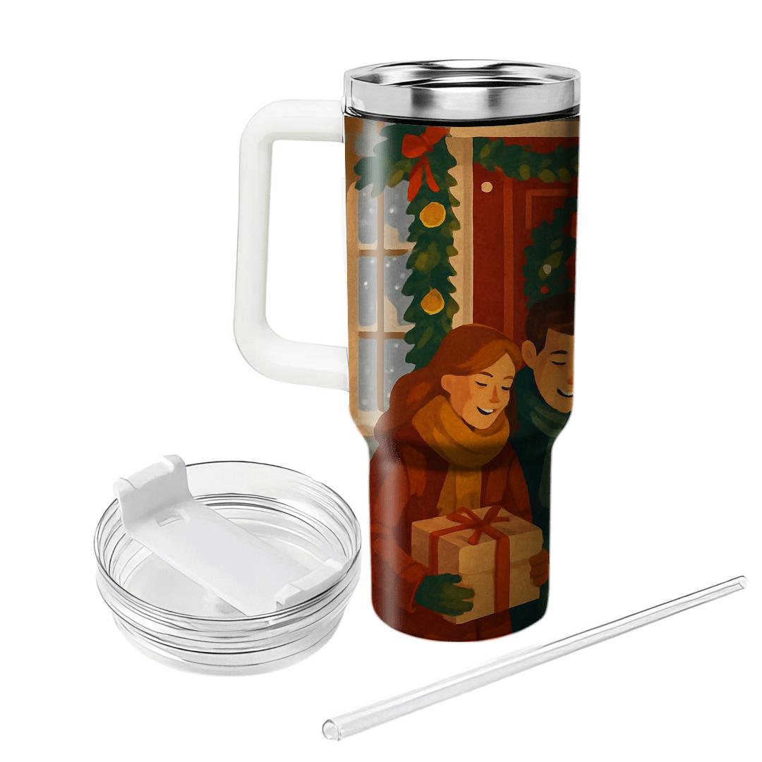 Holly Lantern Welcome custom tumblers