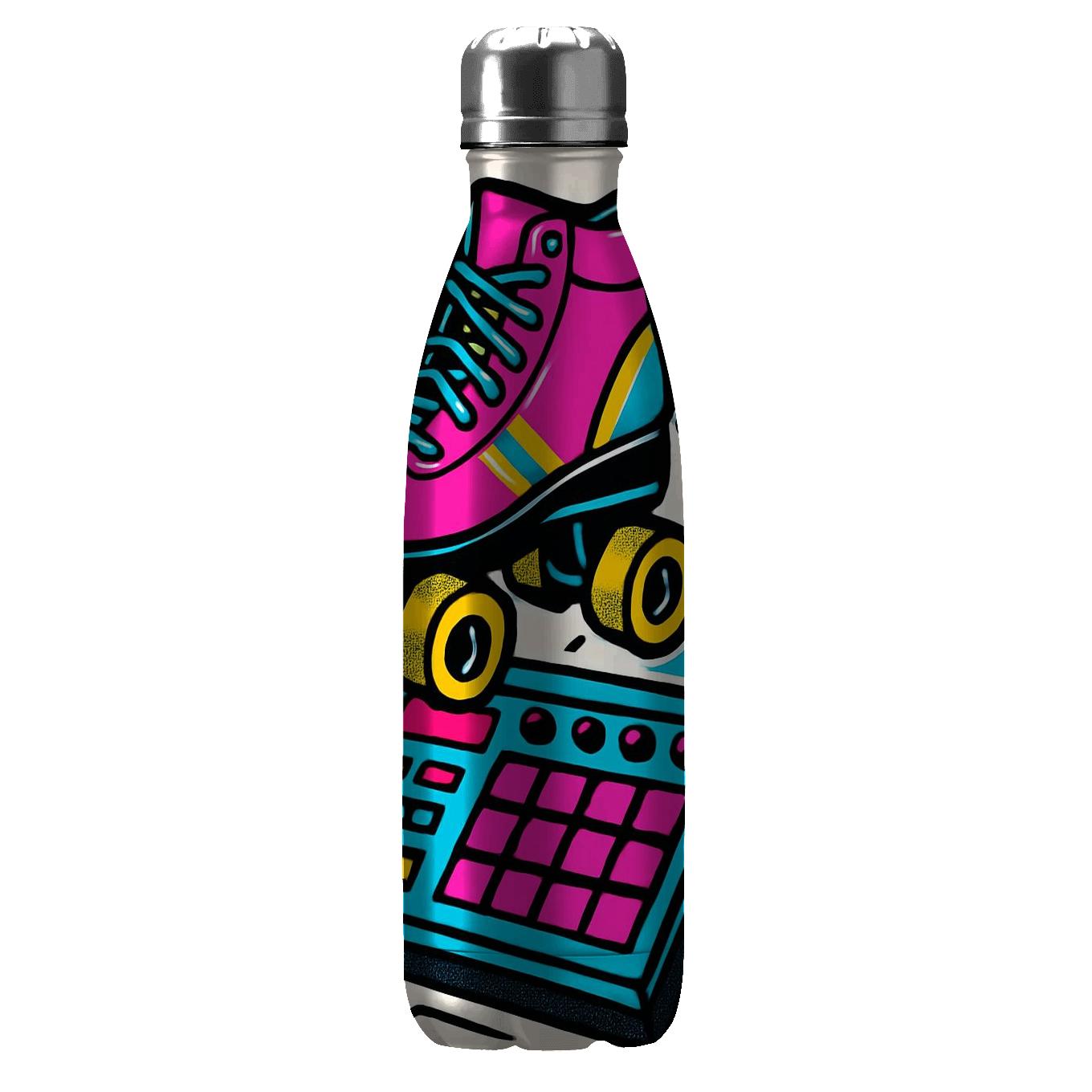 Future Funk Arcade Beat Collage custom water bottles