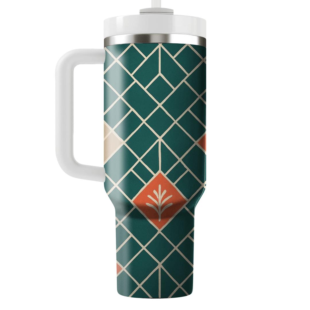 Interlocking Kite Mosaic With Palm Sprig Motifs custom tumblers