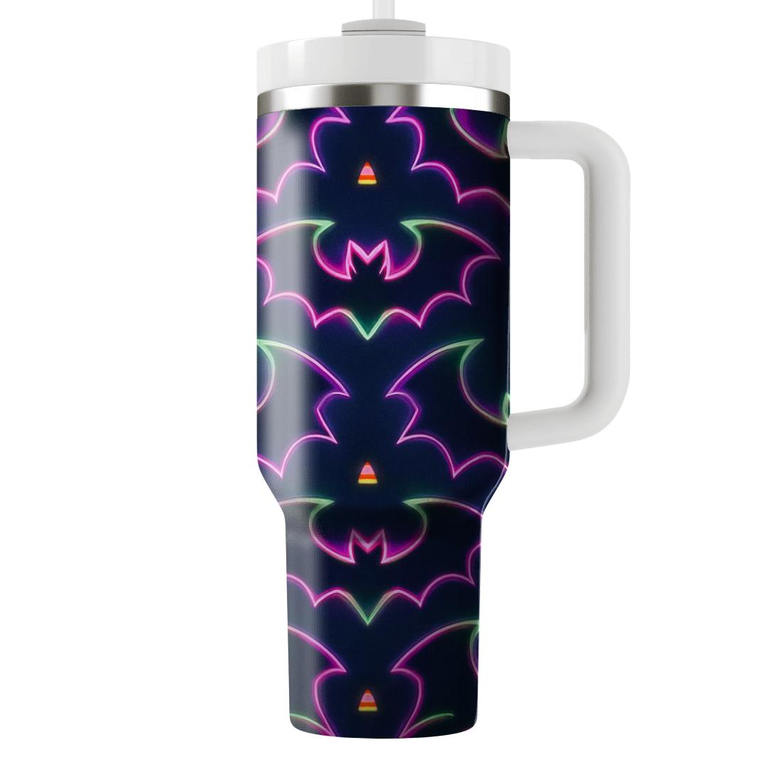 Neon Horror Carnival Bat Mirror Tiles tumbler cups
