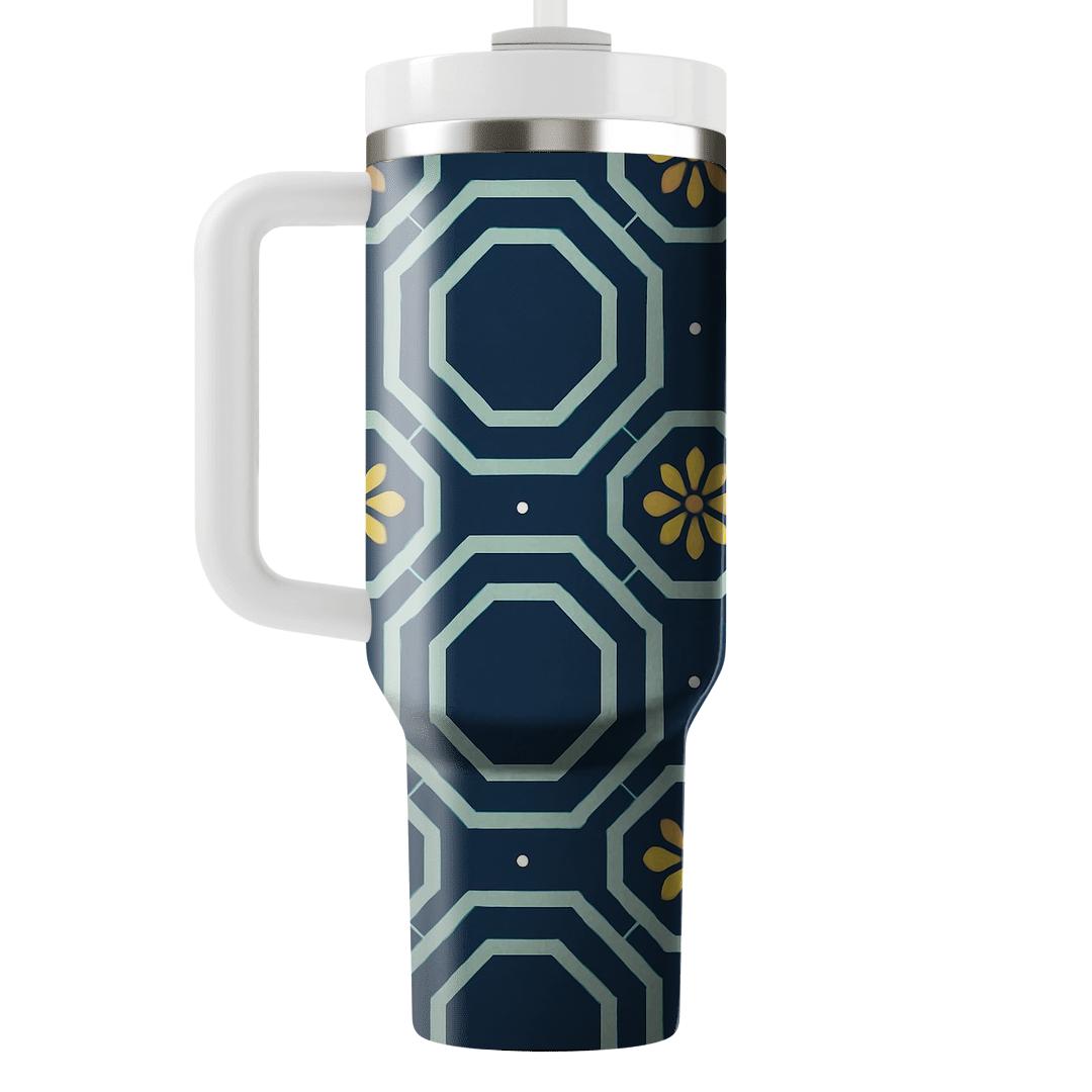 Concentric Octagon Lattice With Comet Petal Rosettes tumbler cups