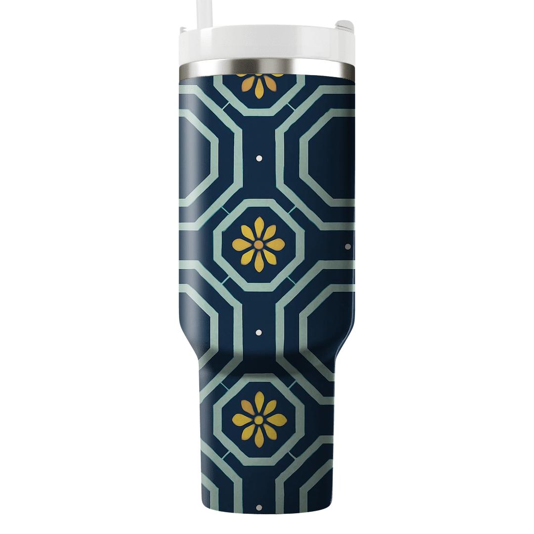 Concentric Octagon Lattice With Comet Petal Rosettes tumbler cups
