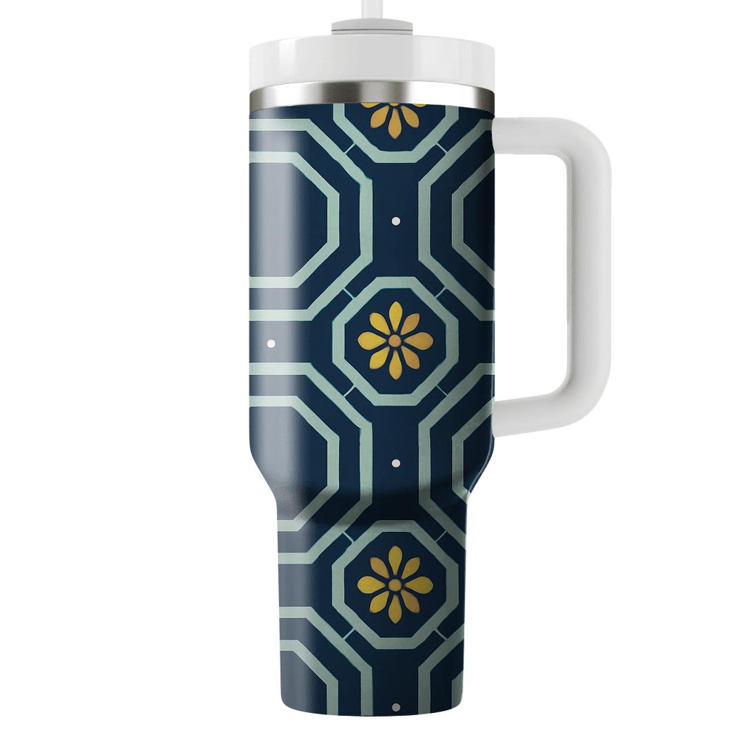 Concentric Octagon Lattice With Comet Petal Rosettes tumbler cups