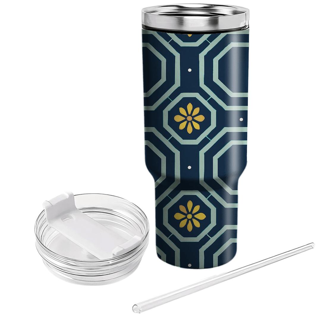 Concentric Octagon Lattice With Comet Petal Rosettes tumbler cups