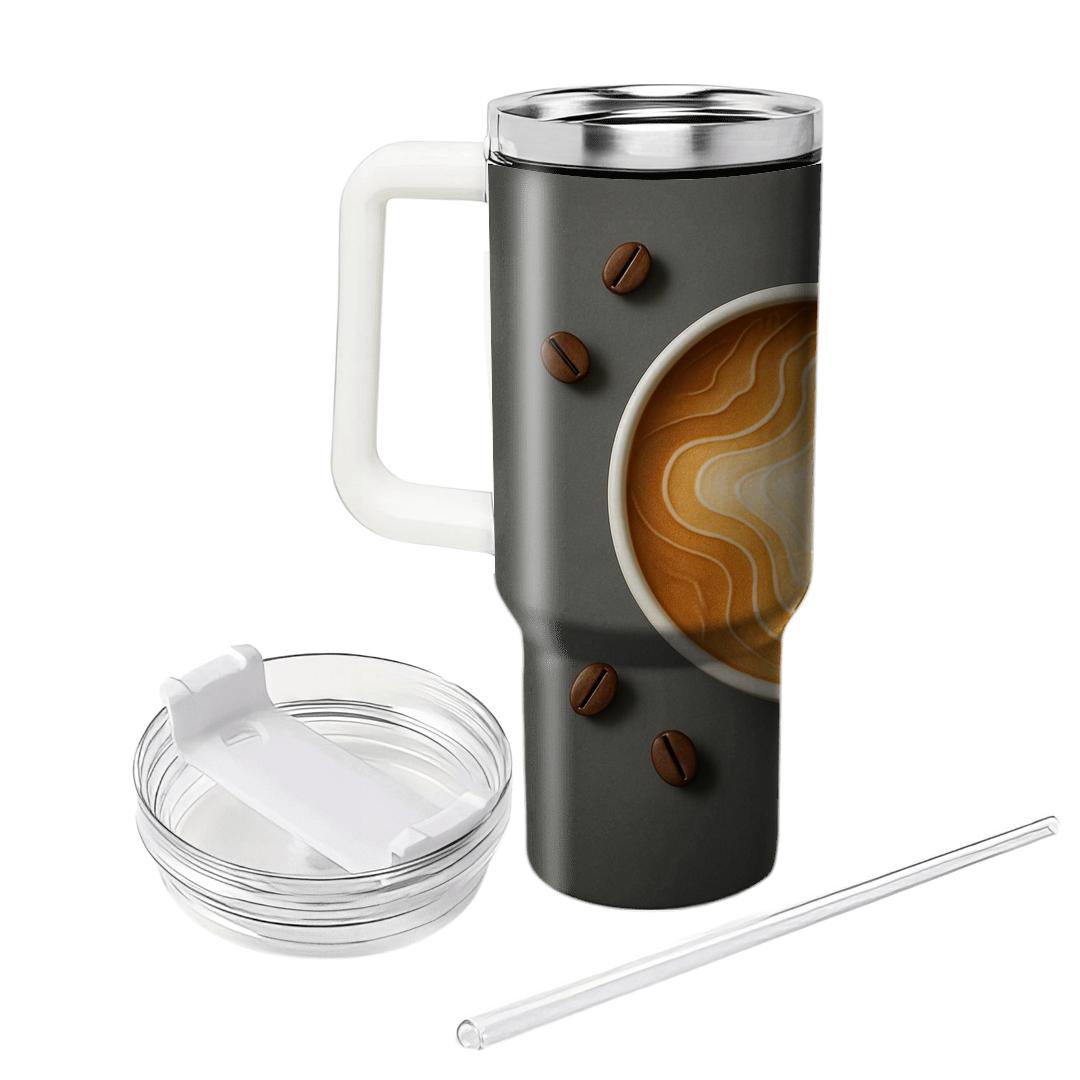 Latte Art Topography Map personalized tumblers