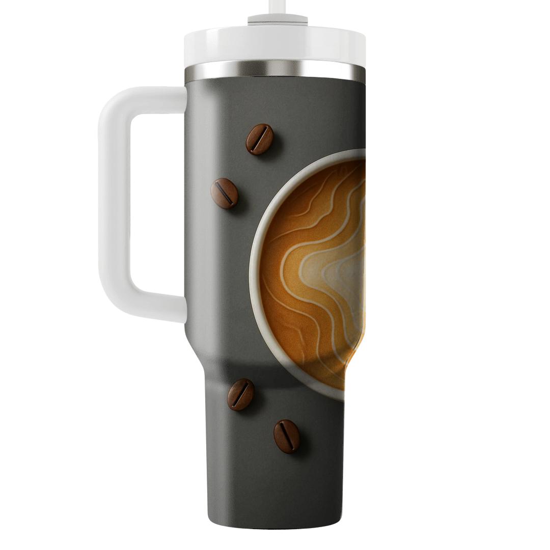 Latte Art Topography Map personalized tumblers