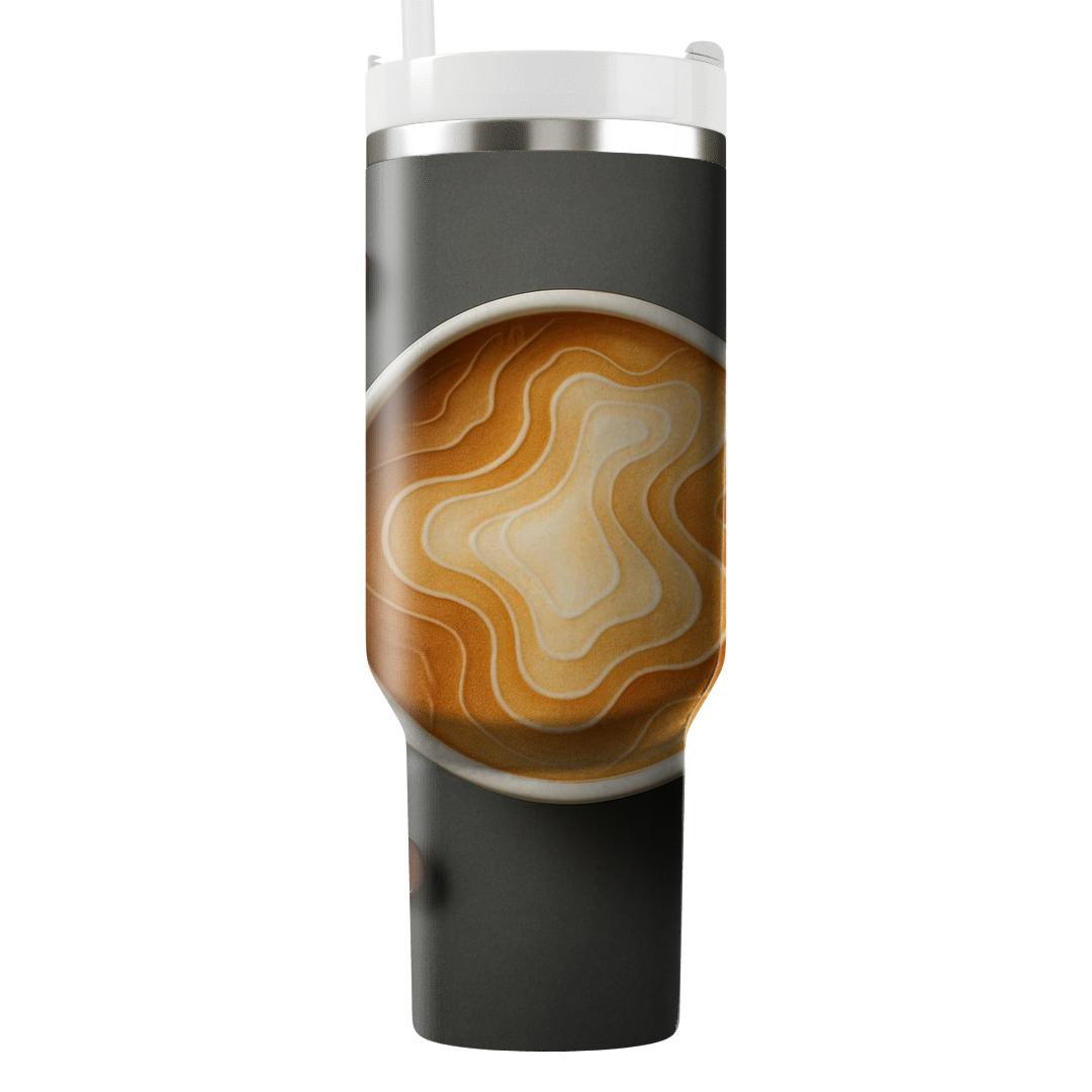 Latte Art Topography Map personalized tumblers