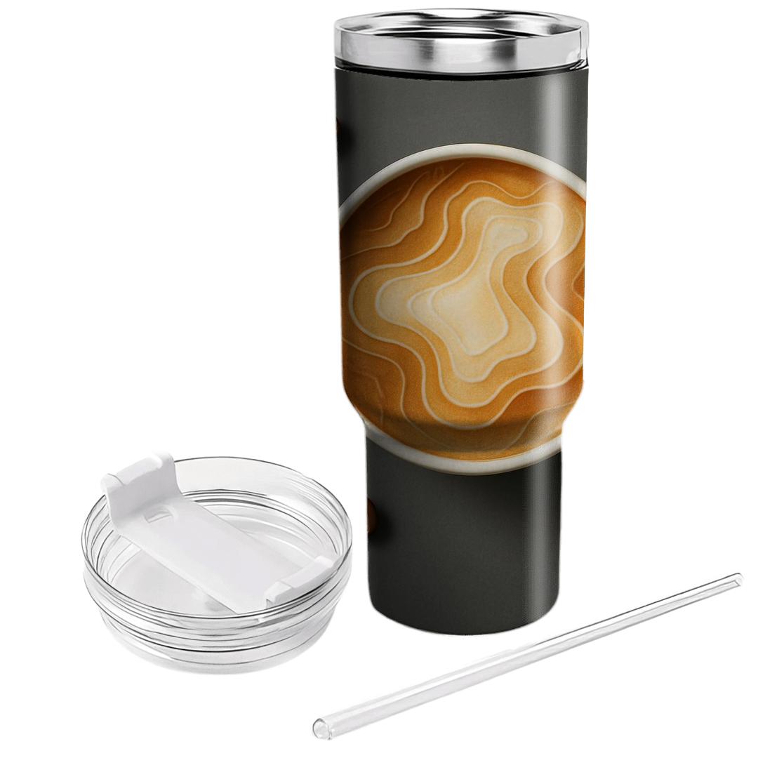 Latte Art Topography Map personalized tumblers