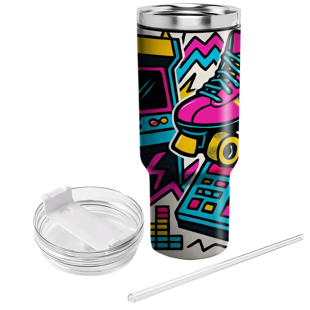 Future Funk Arcade Beat Collage tumbler cups