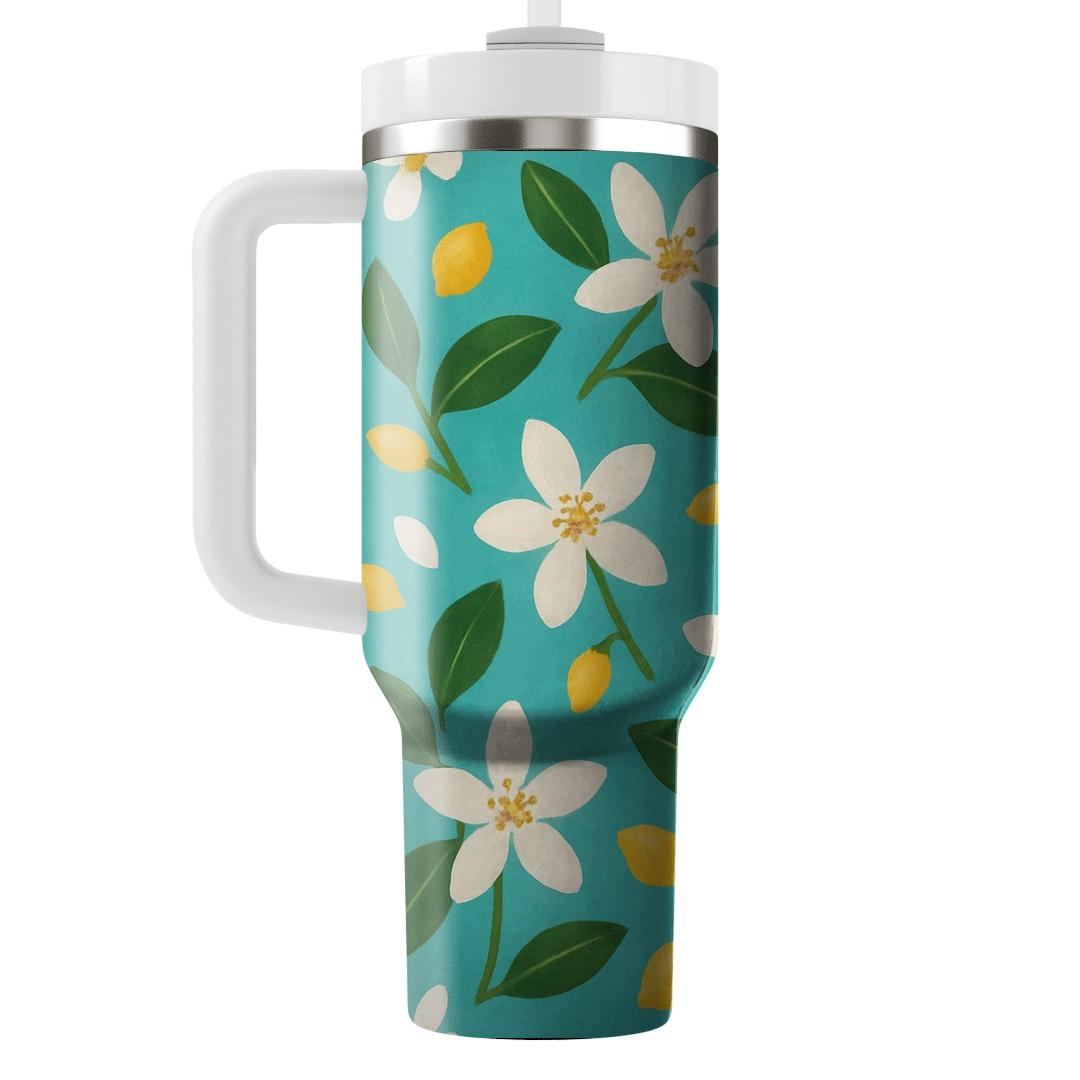 Citrus Blossom Riviera Scatter tumblers with lids