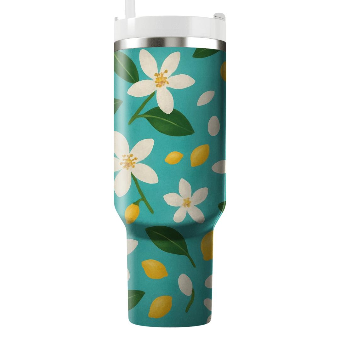 Citrus Blossom Riviera Scatter tumblers with lids
