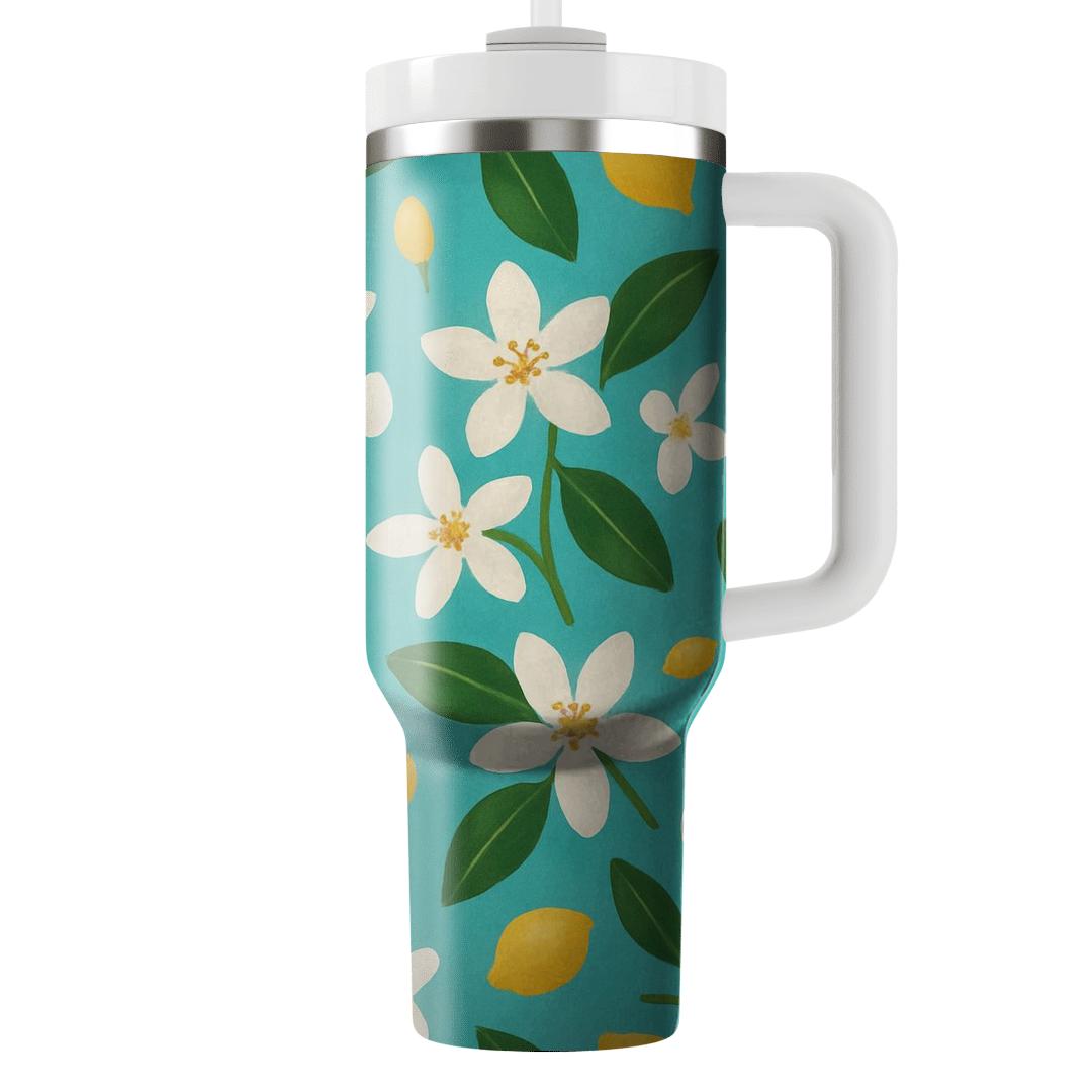 Citrus Blossom Riviera Scatter tumblers with lids