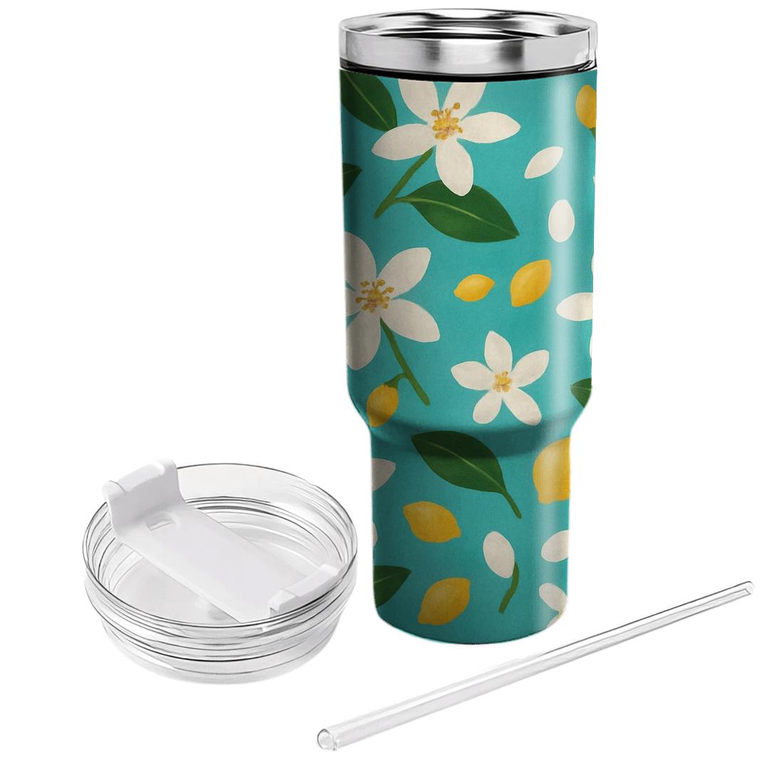 Citrus Blossom Riviera Scatter tumblers with lids