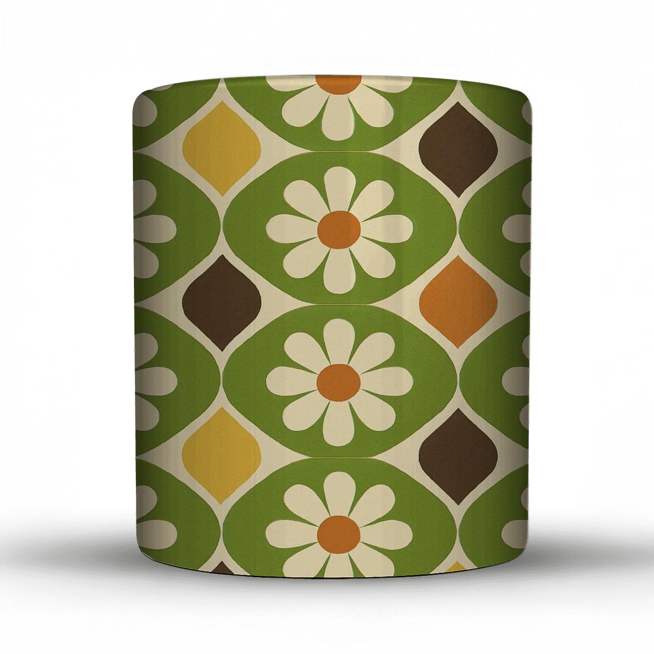 Mod Boutique Tile Bloom ceramic coffee mugs