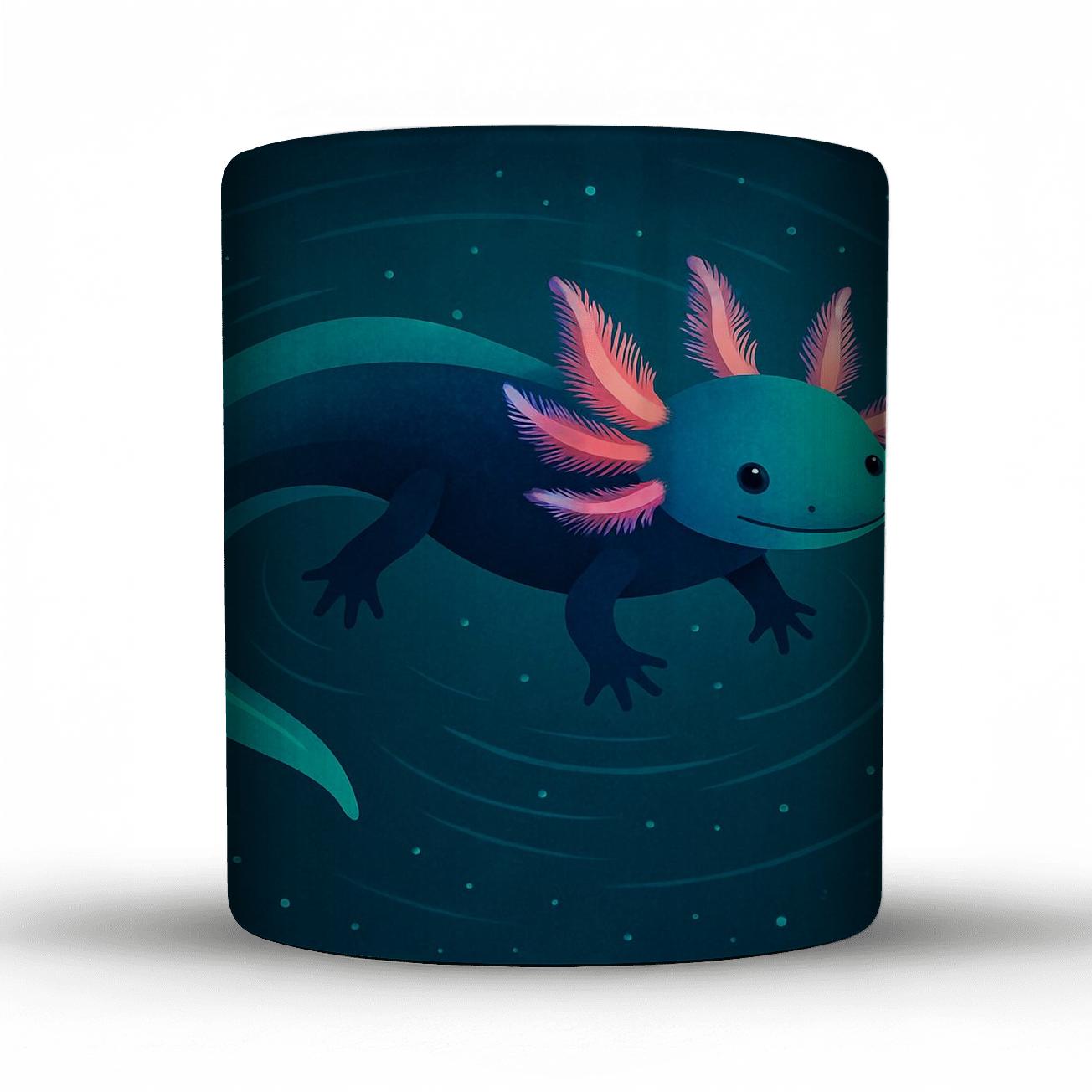 Bioluminescent Axolotl Lagoon novelty coffee mugs