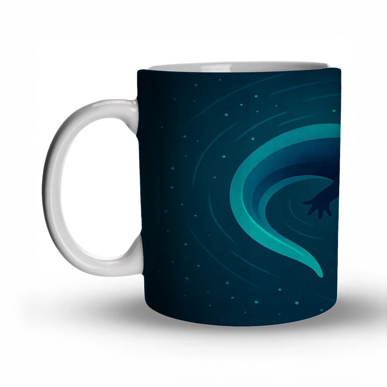 Bioluminescent Axolotl Lagoon novelty coffee mugs