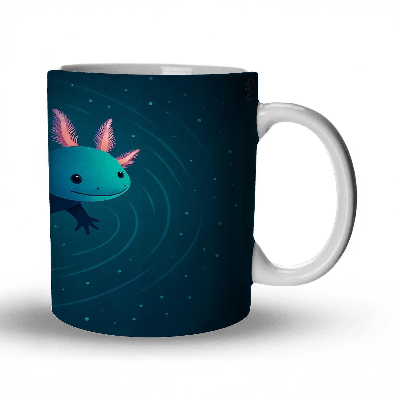 Bioluminescent Axolotl Lagoon novelty coffee mugs