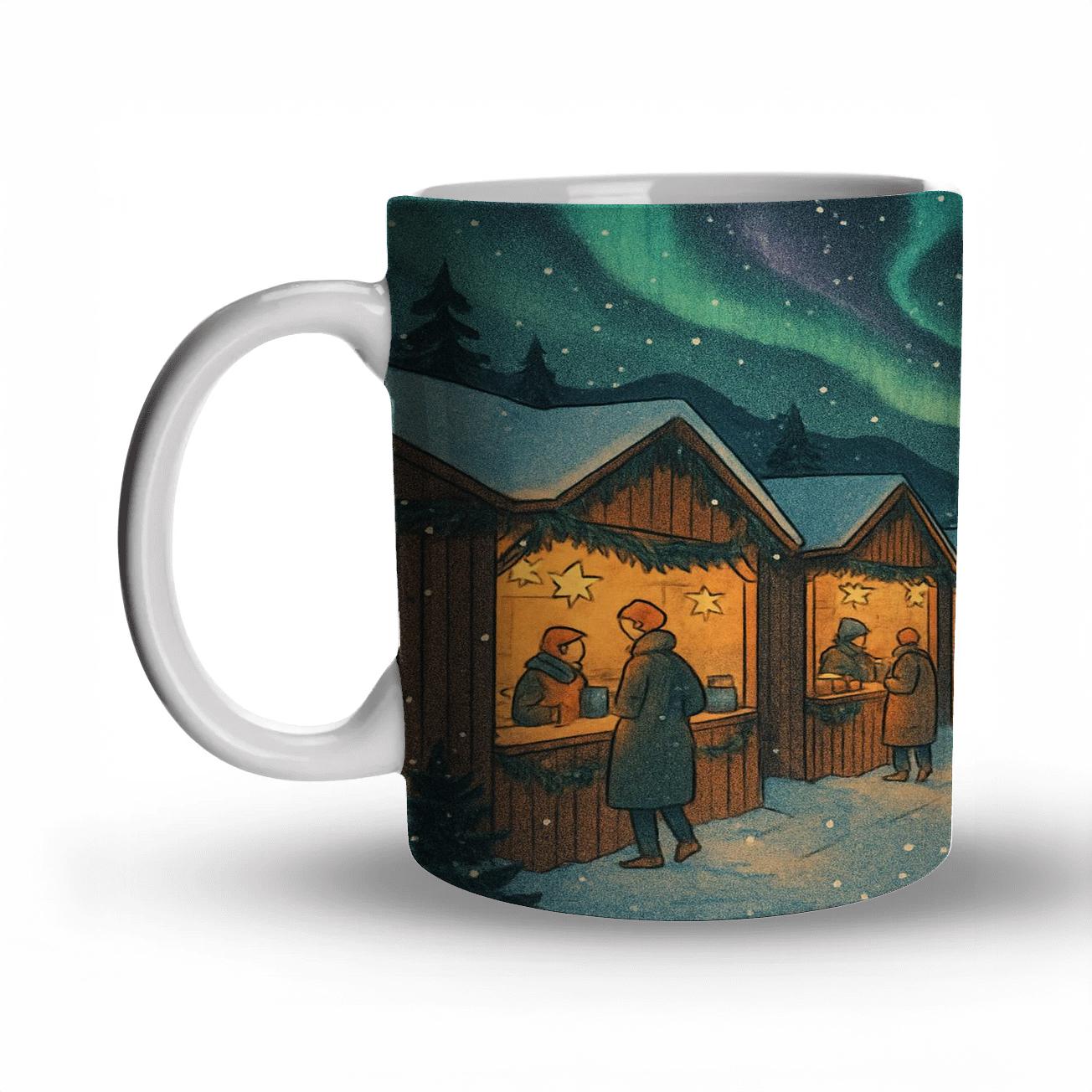 Midnight Aurora Winter Market premium drinkware mugs