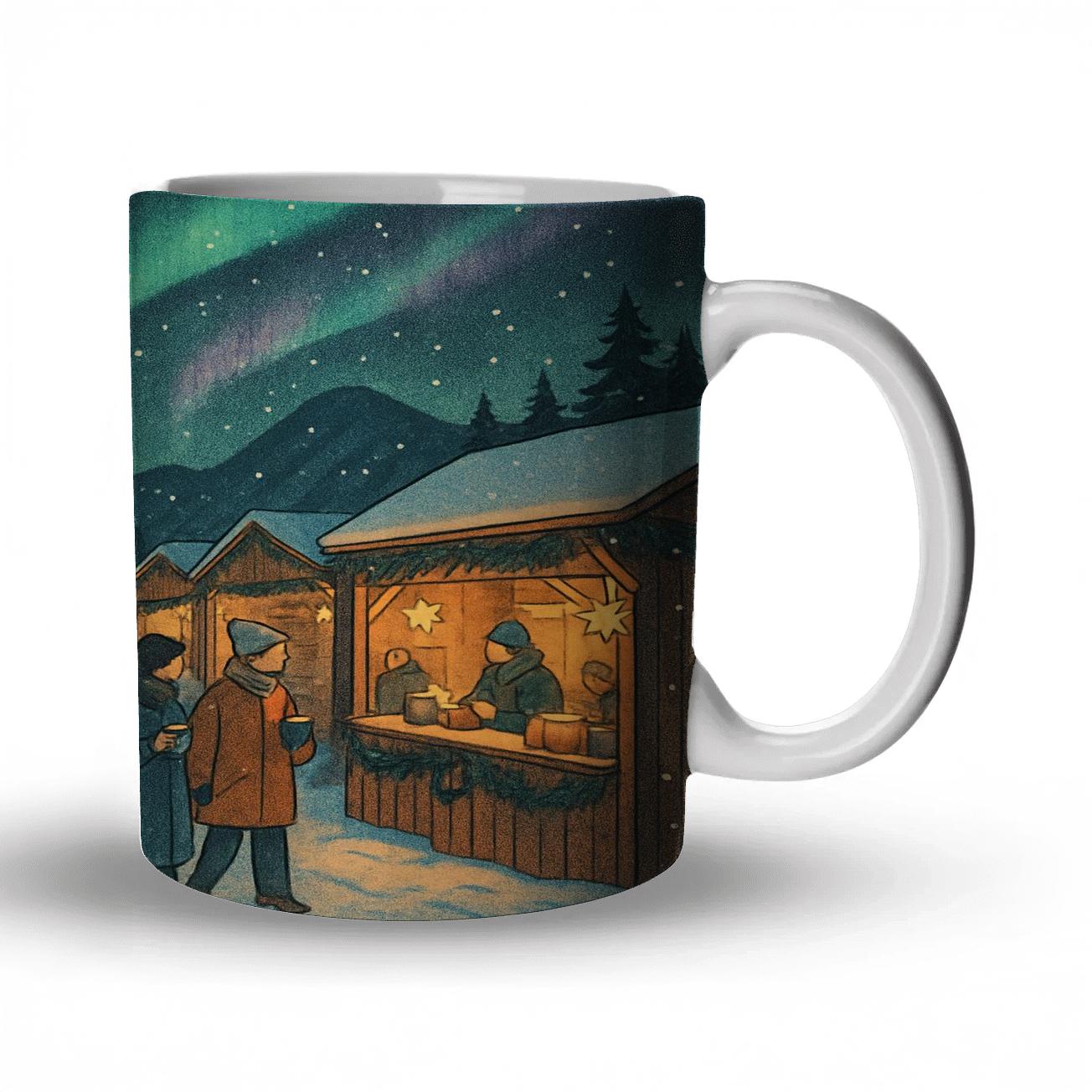 Midnight Aurora Winter Market premium drinkware mugs