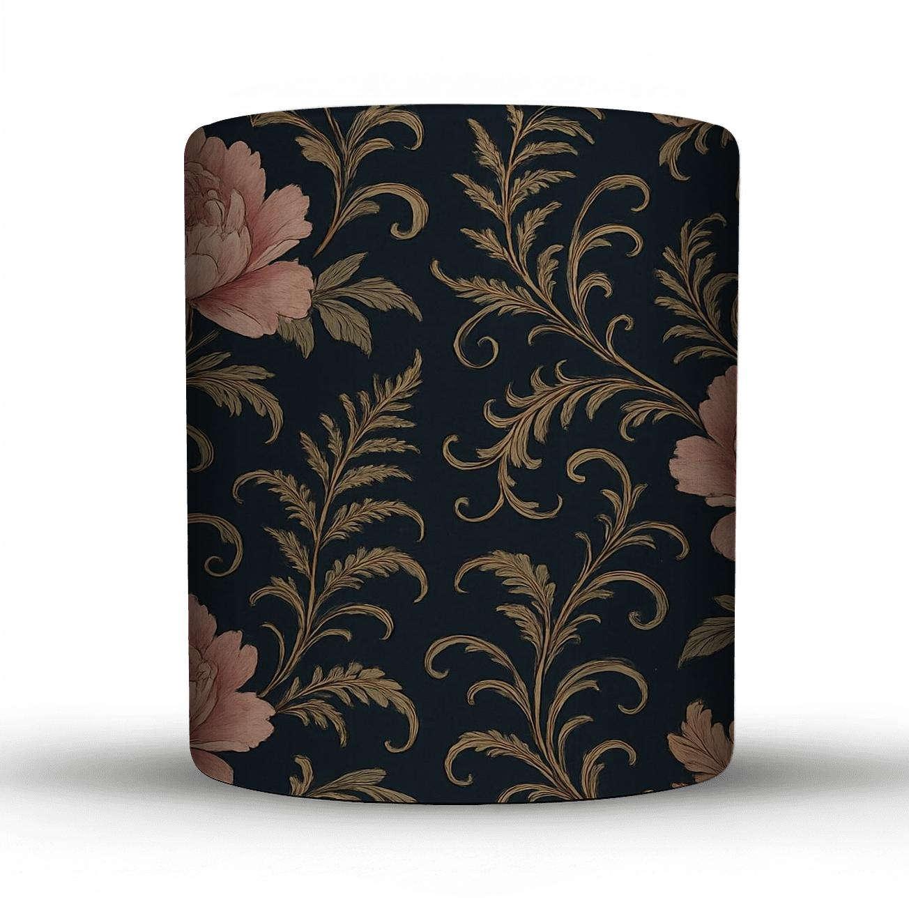 Midnight Peony And Fern Filigree premium drinkware mugs