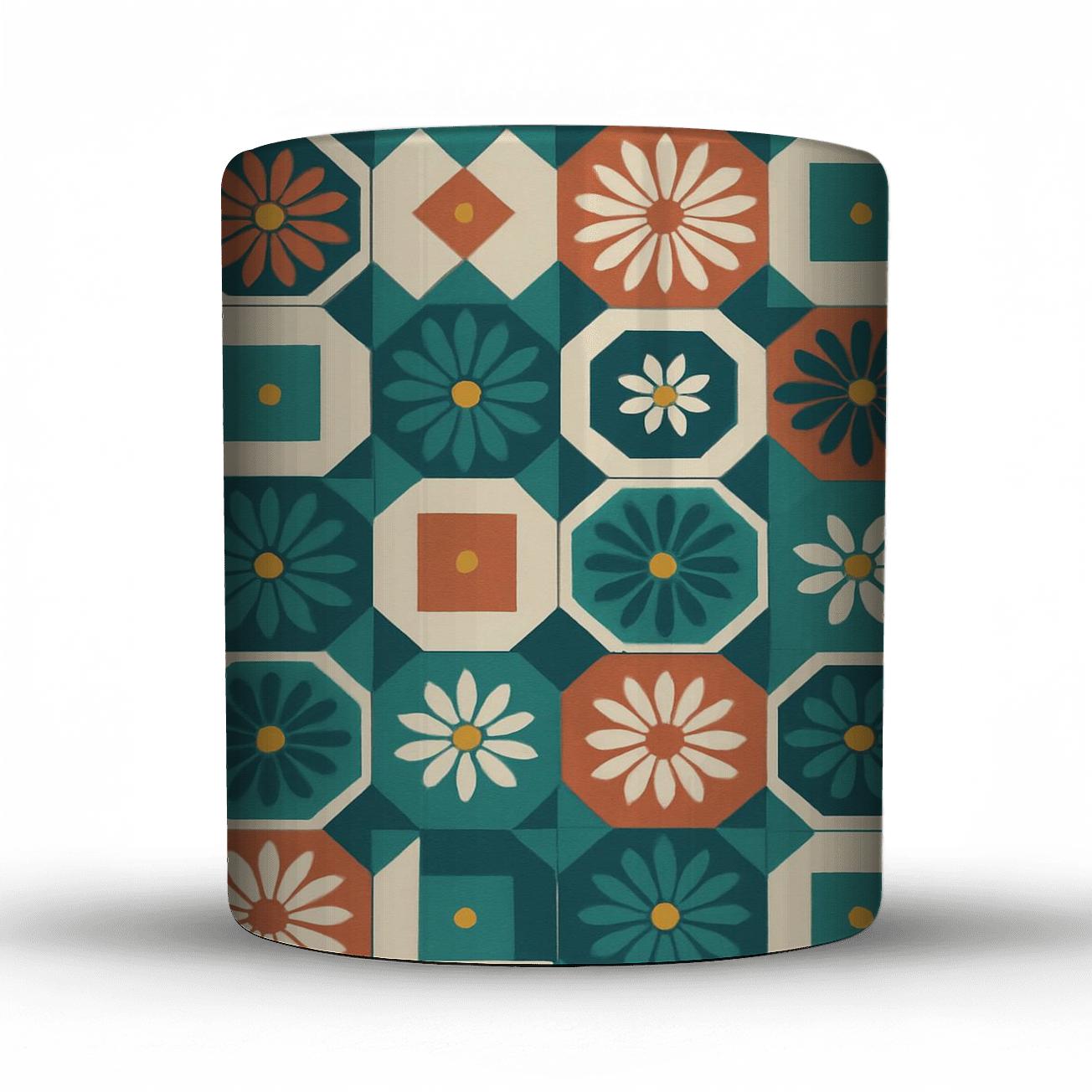 Sunray Petal Octagon Mosaic ceramic coffee mugs