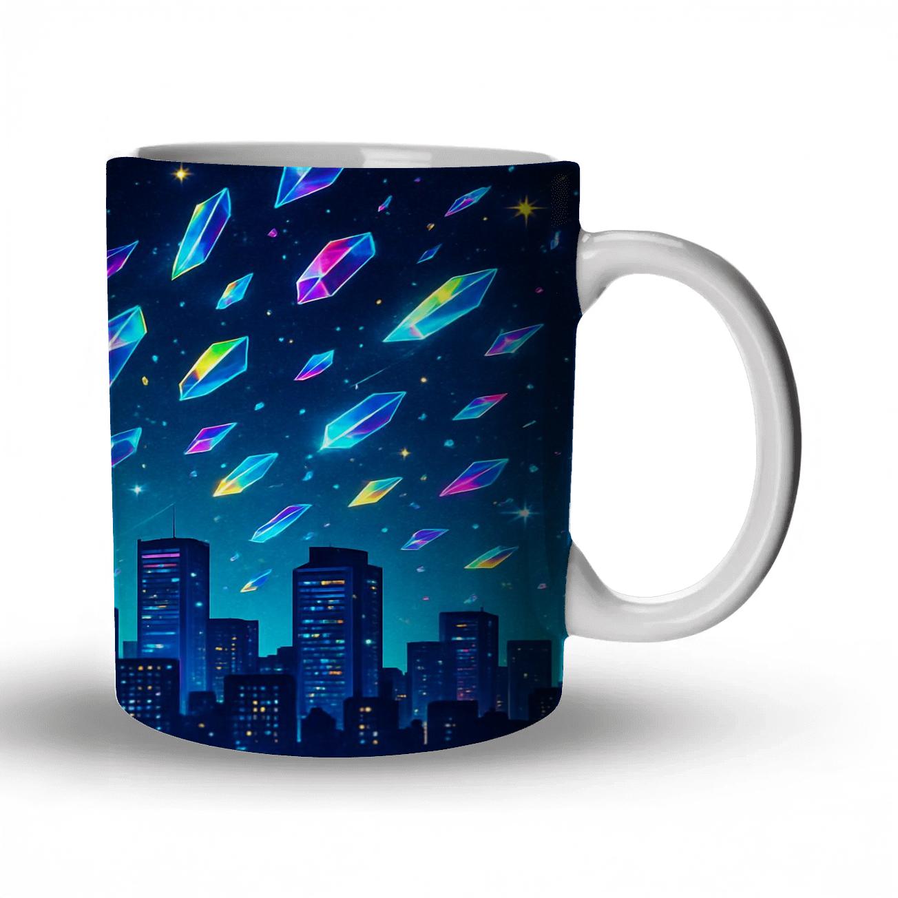 Neon Crystal Confetti Skyline decorative mug sets