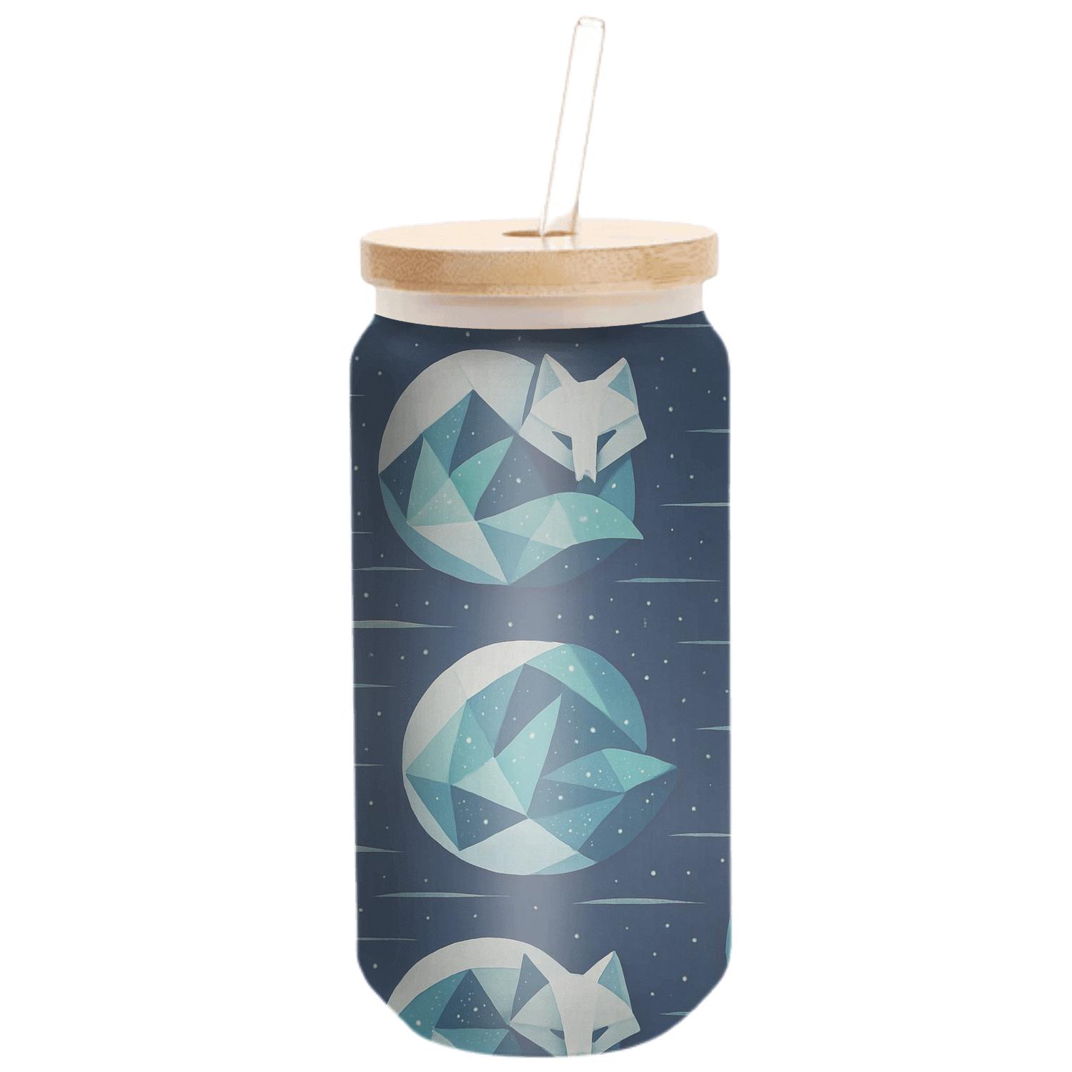 Arctic Fox Aurora Quilt handcrafted glassware drinkware