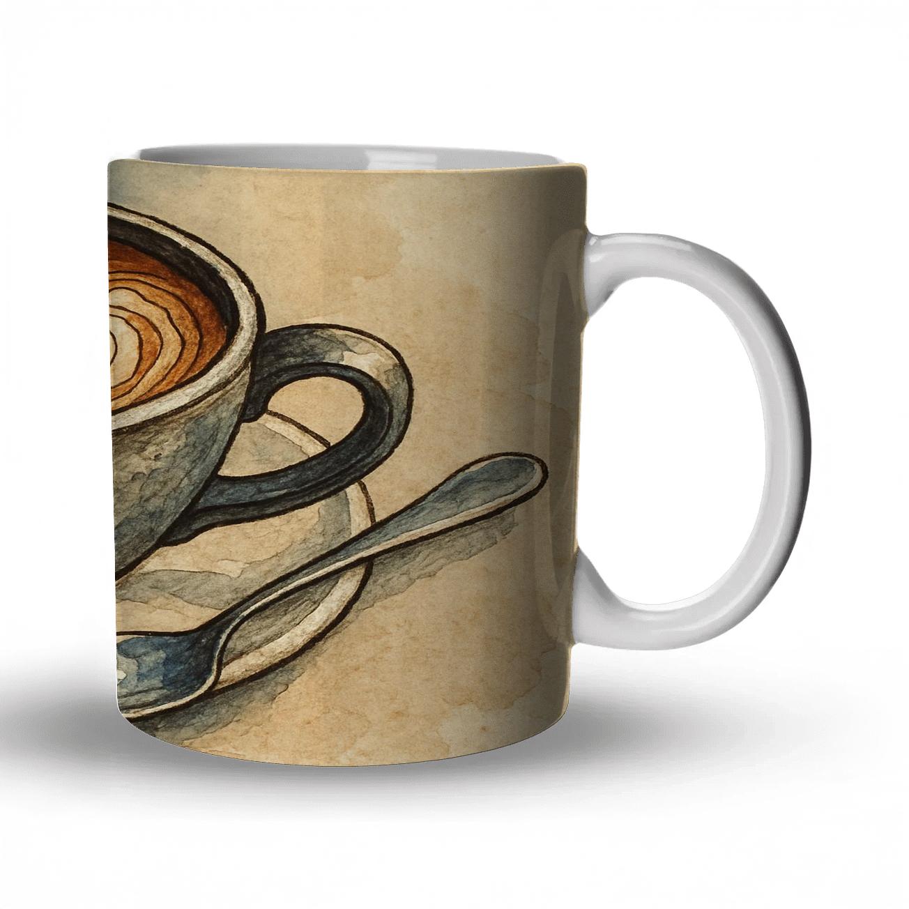 Latte Foam Topography Map travel mugs with handles