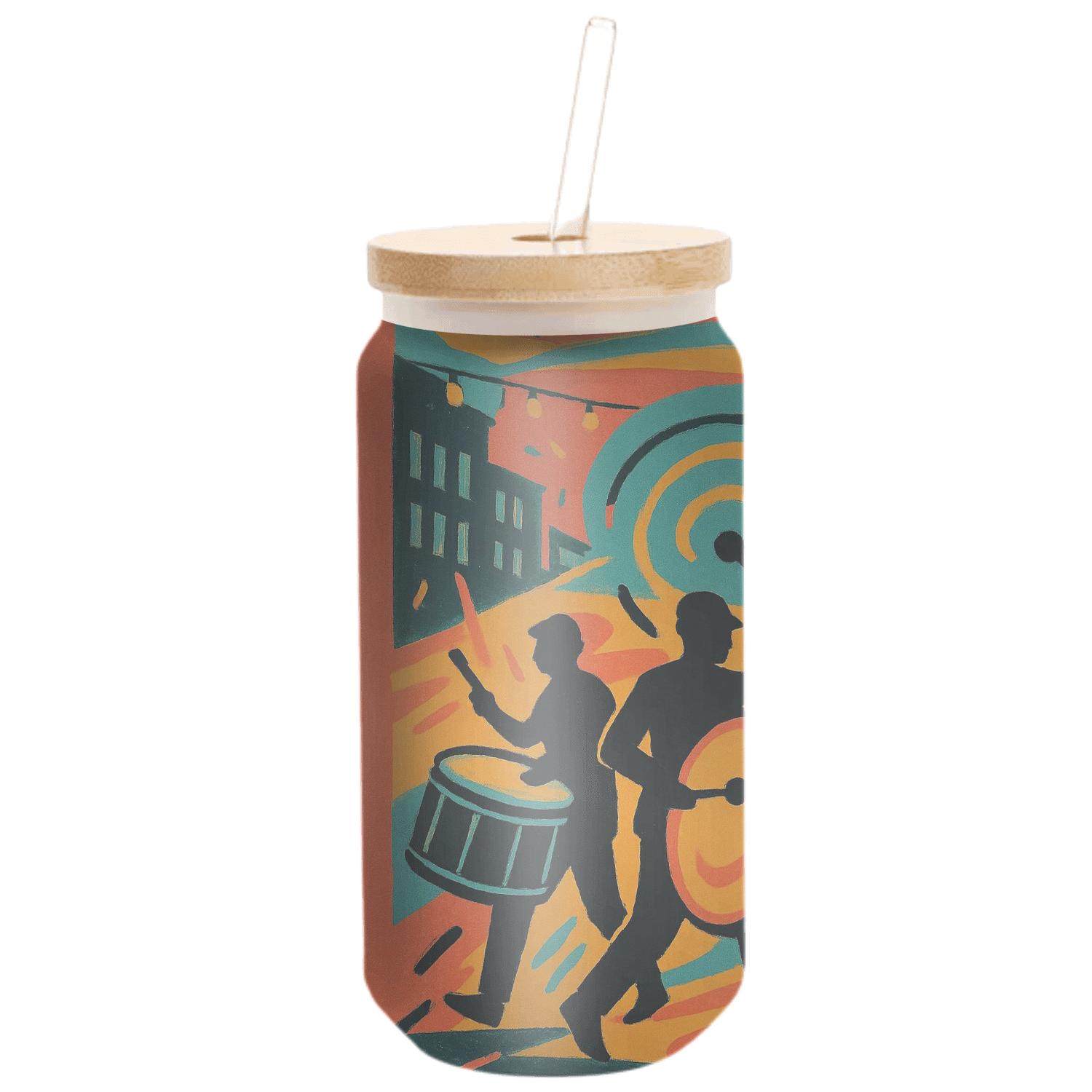 Street Festival Drumline Neon Collage insulated glass vessels