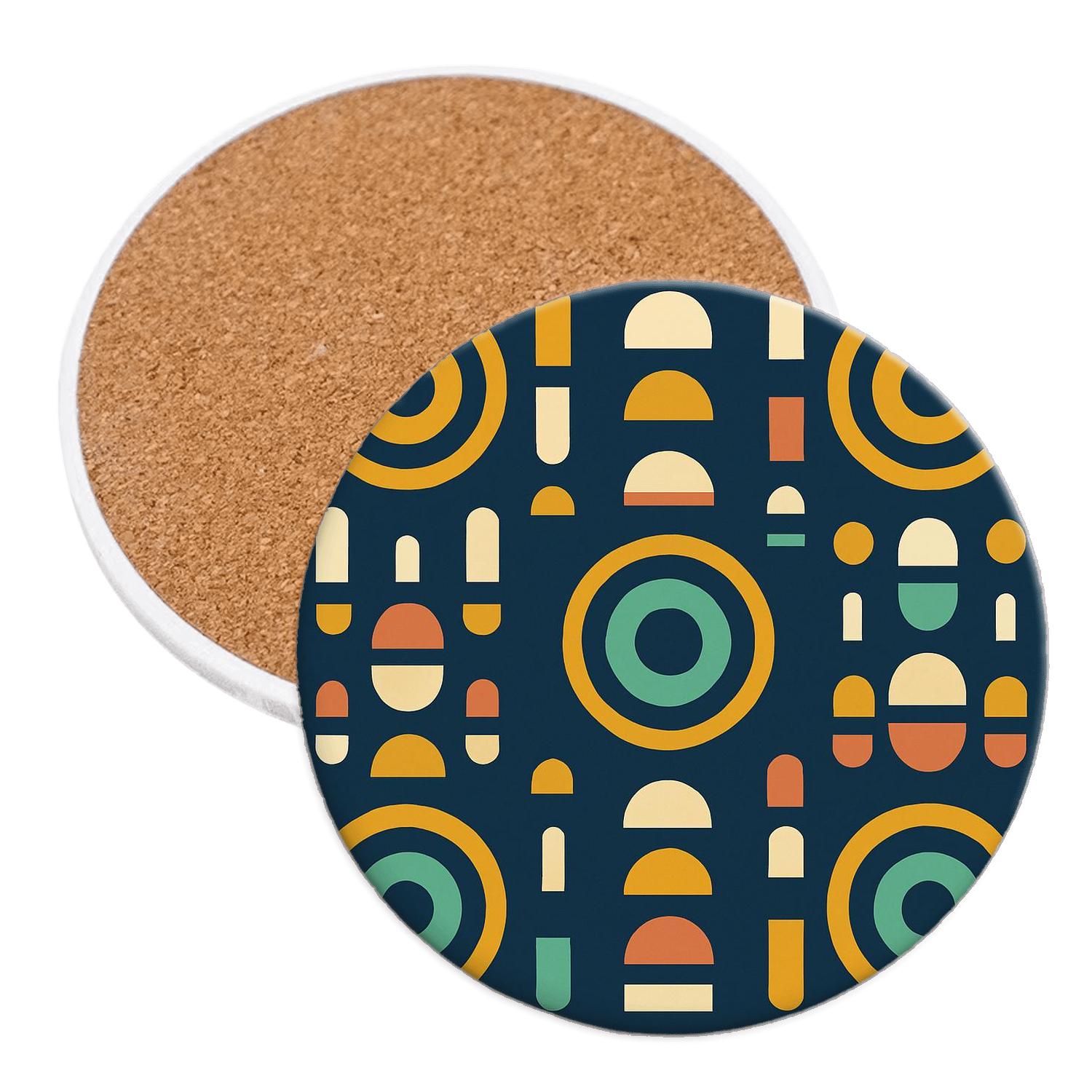 Analog Orbit Geometrics absorbent drink coasters