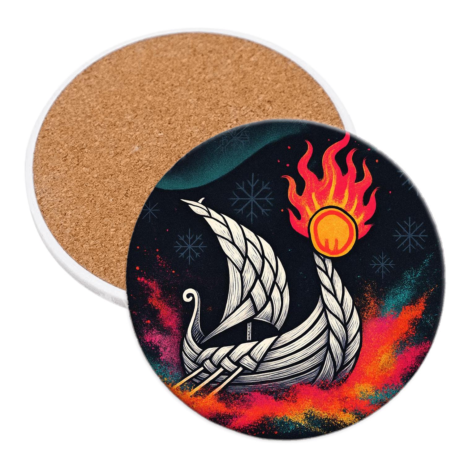 Fire Sunships Of Winter Colorstorm cork coaster sets