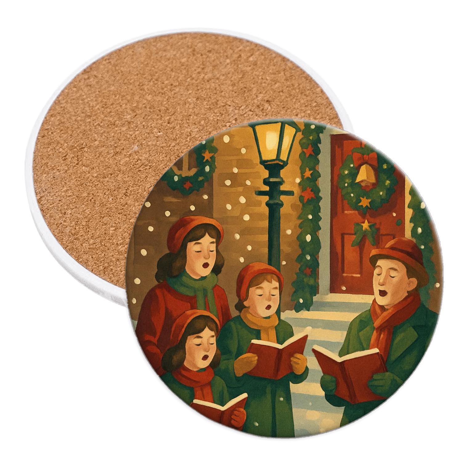 Holly Choir By Lamplight custom engraved coasters