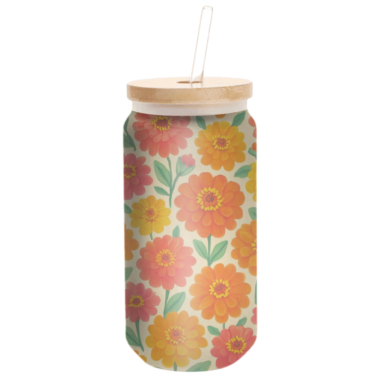Solar Zinnia Confetti Meadow insulated glass vessels