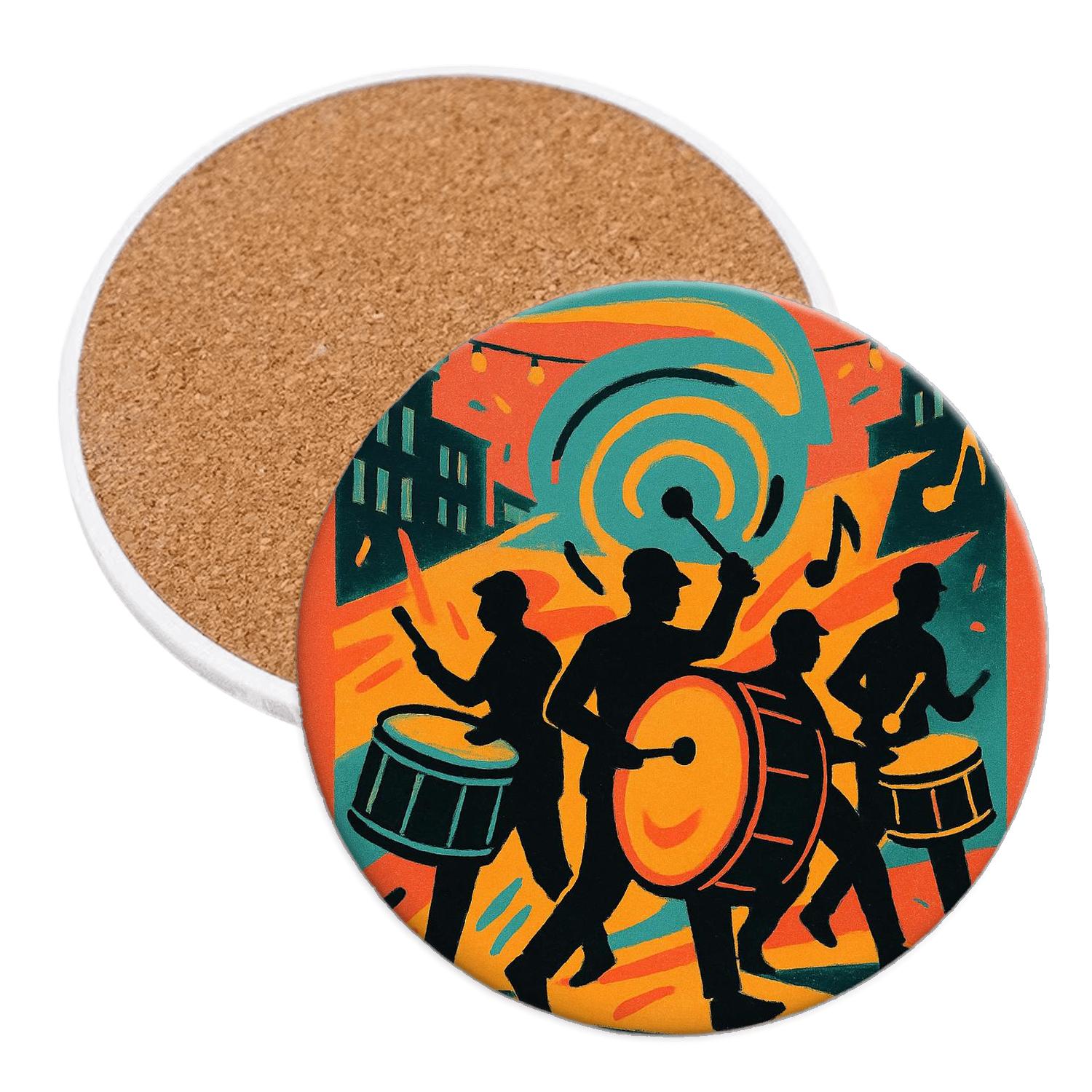 Street Festival Drumline Neon Collage stone coaster collections